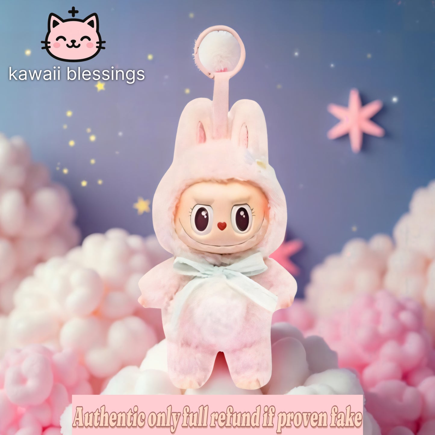 Exclusive Labubu Mokoko from Bejing only. The Monster Close To Sweet Vinyl Plush Doll (17cm) authentic only. Full refund if proven fake