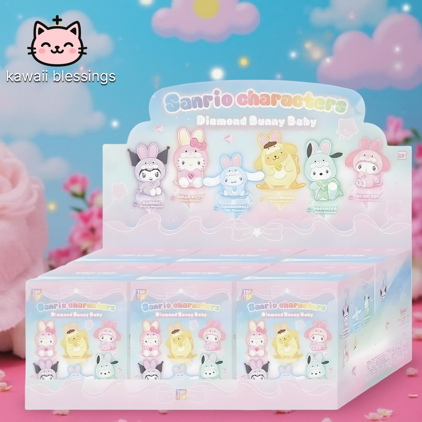 TOP TOY Sanrio Characters Diamond Bunny Baby Series Blind Box(Authentic only full refund if proven fake)