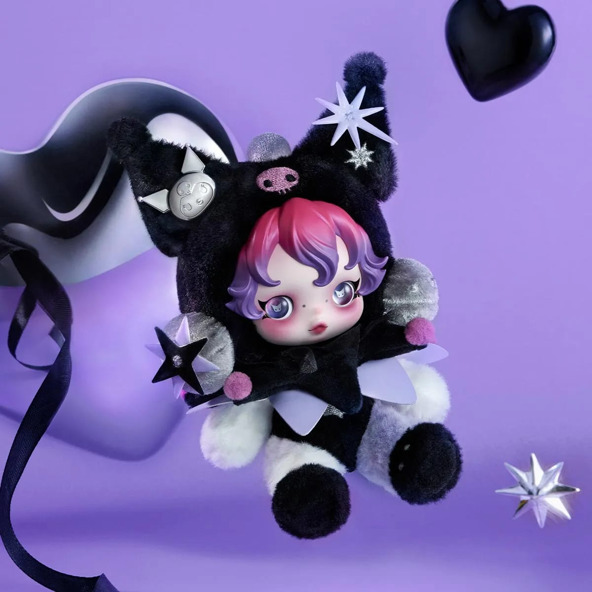 Skullpanda × Kuromi Plush Pendant