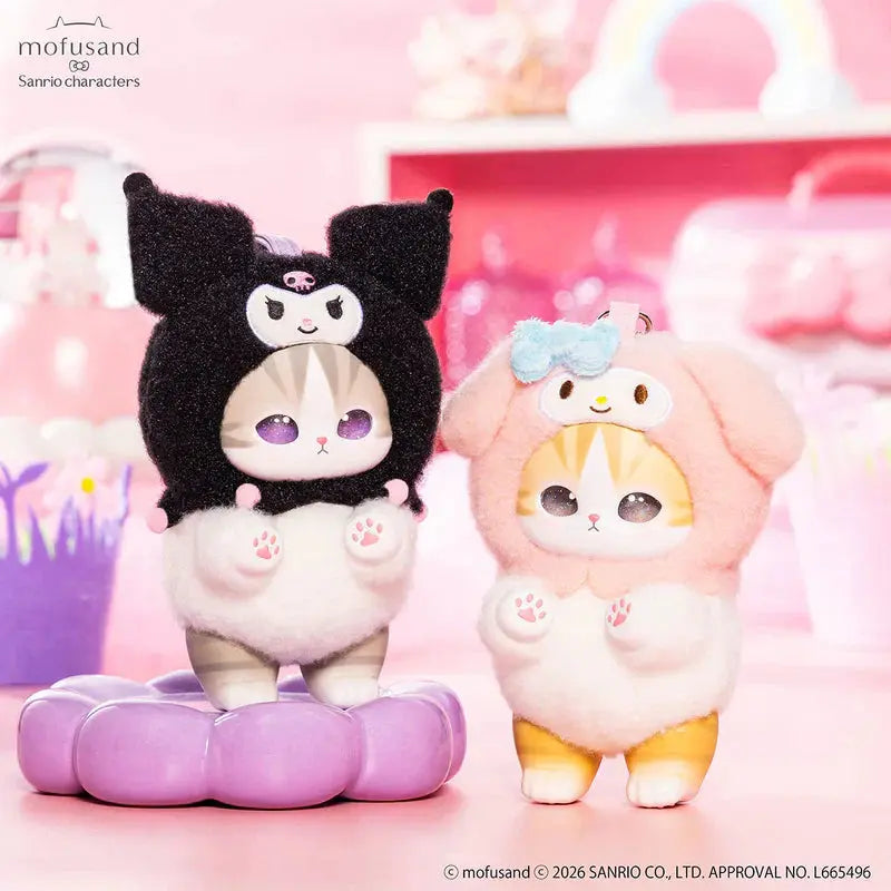 Mofusand X Sanrio Kiramekko Fluffy Kittens Vinyl Keychain ( 1 Blind Box) (PRE-ORDER)