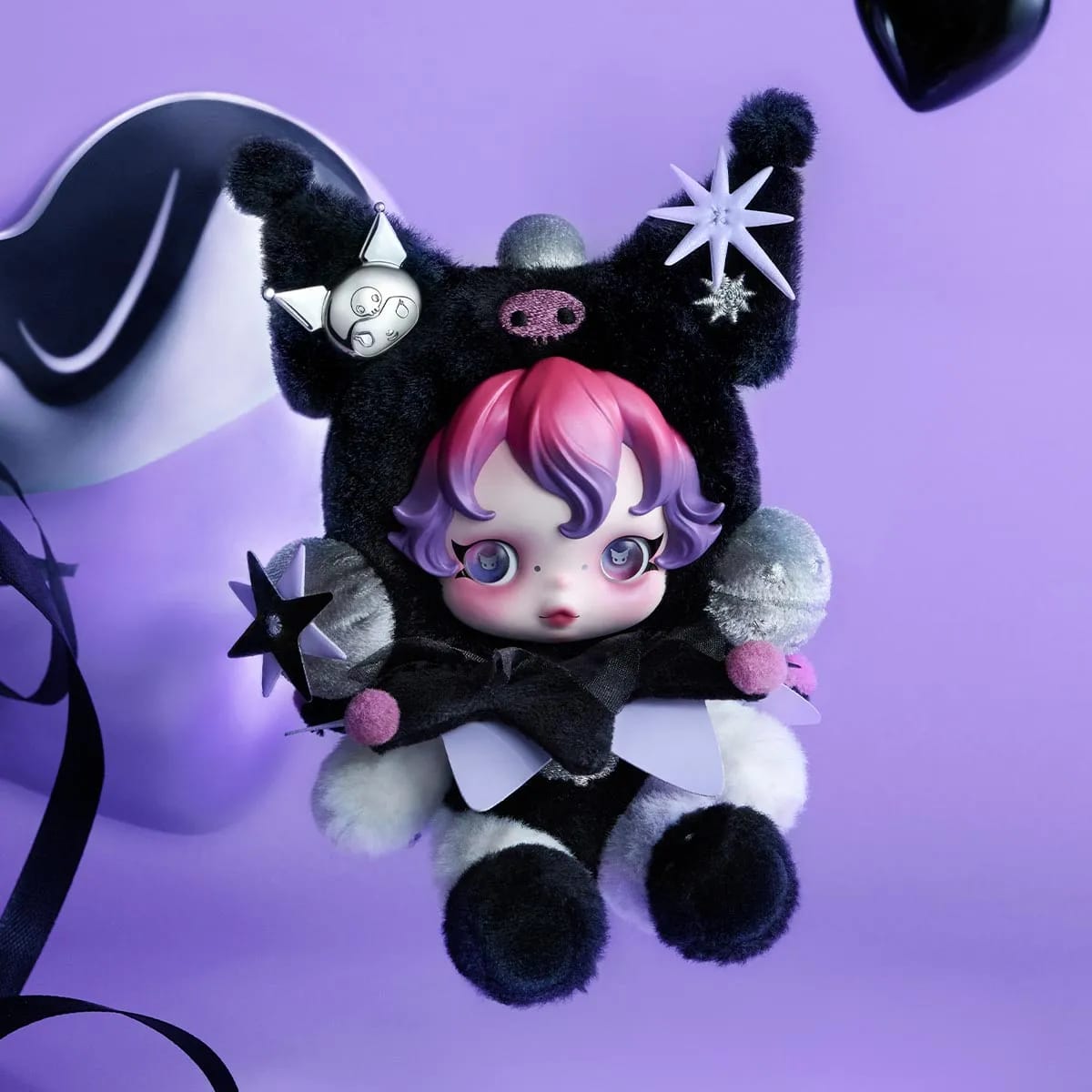 Skullpanda × Kuromi Plush Pendant