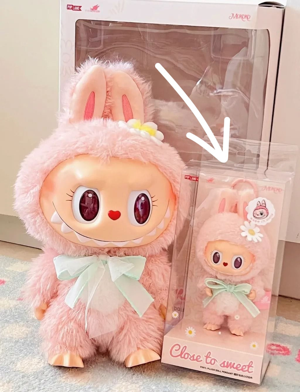 Exclusive Labubu Mokoko from Bejing only. The Monster Close To Sweet Vinyl Plush Doll (17cm) authentic only. Full refund if proven fake