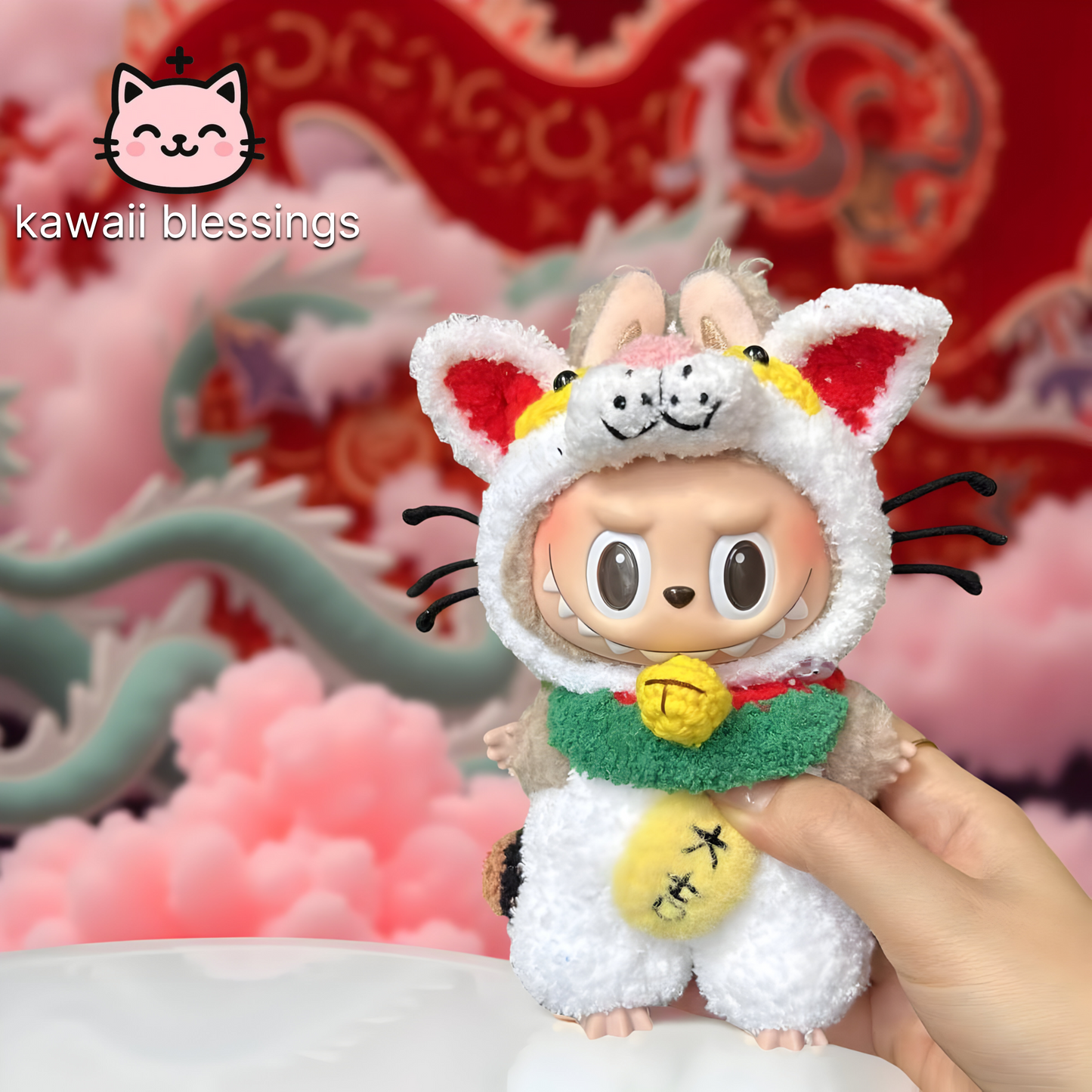 labubu outfits luckycat Maneki Neko (labubu not included)
