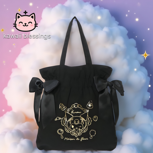 Maison de Fleur Sanrio Bag Kuromi Ribbon Tote Bag (charm not included)