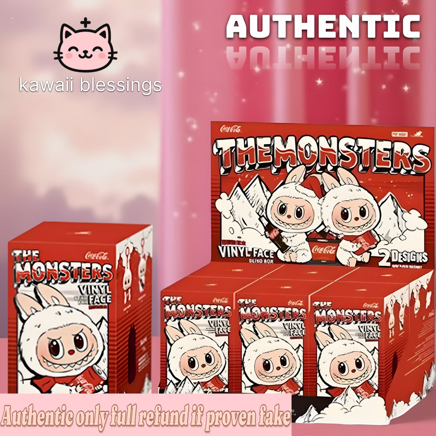 Blind Box POP MART Labubu The Monsters - Coca Cola Series Vinyl Face ( 1 box ) Authentic only full refund if proven fake