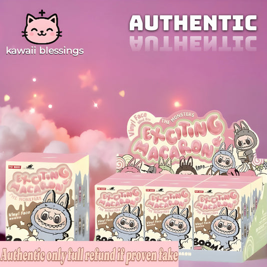 Blind Box POP MART Labubu The Monsters - EXCITING MACARON Vinyl Face ( 1 box ) Authentic only full refund if proven fake